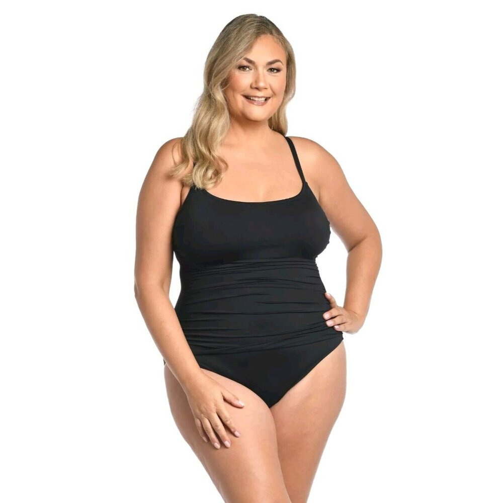 La Blanca Island Goddess Lingerie One Piece Black Swimsuit Women's Size …